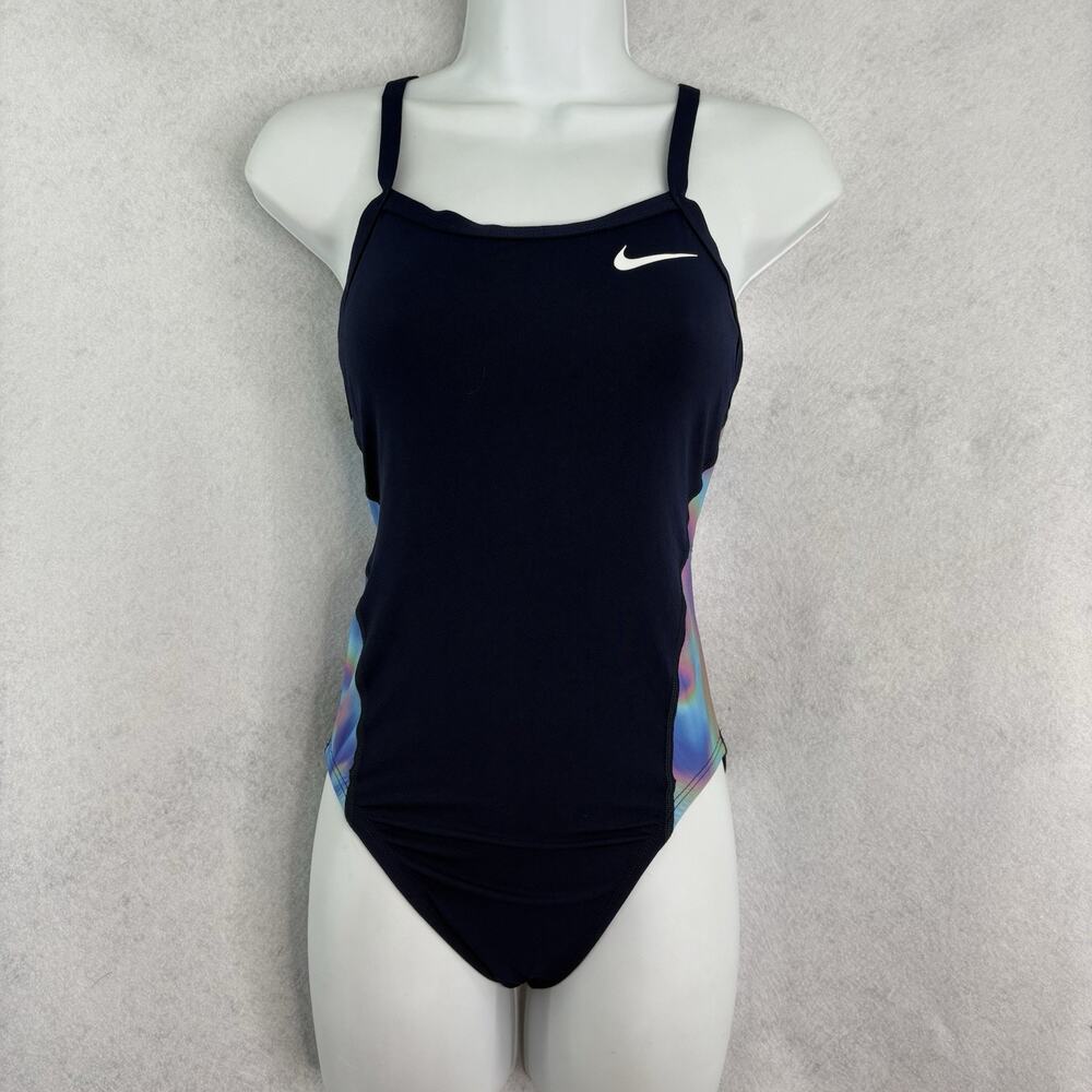 Nike Swim‎ Size 30 (4) Hydrastrong Racerback One Piece Swimsuit Midnight Navy